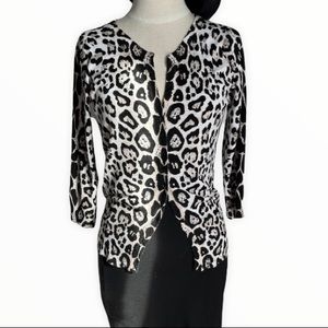 LEOPARD PRINT CARDIGAN SWEATER